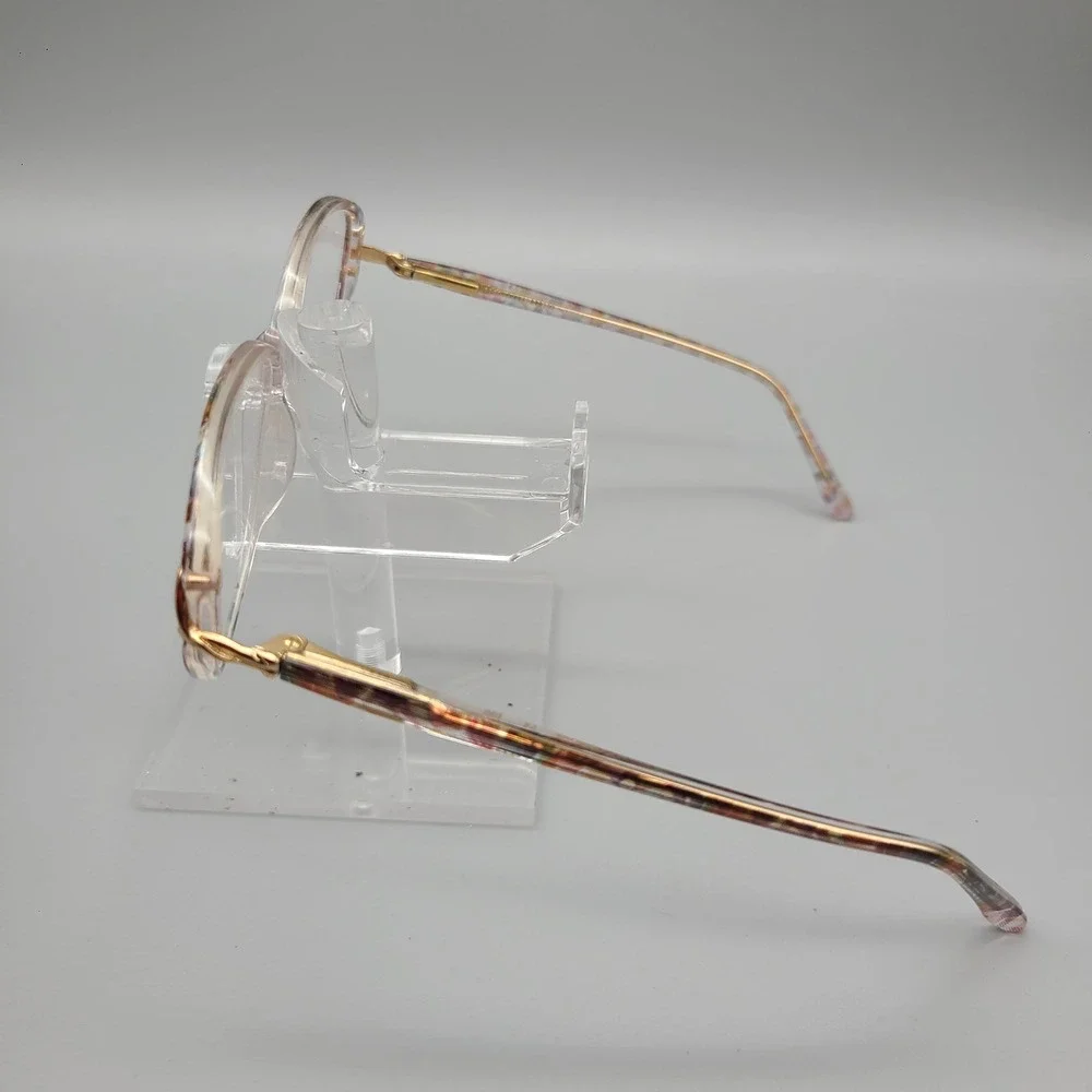 Blue Ribbon for Marchon BR 16 Lilac Mosaic Eyeglass Frames Gold Accents 130mm